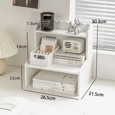 Office Desktop Multi-Layer Cosmetic Organizer, Grid Shelf - 10