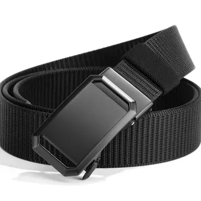 [Durable throughout ten years] Nylon tactical belt classic men's belt automatic buckle work versatile canvas pants work wear