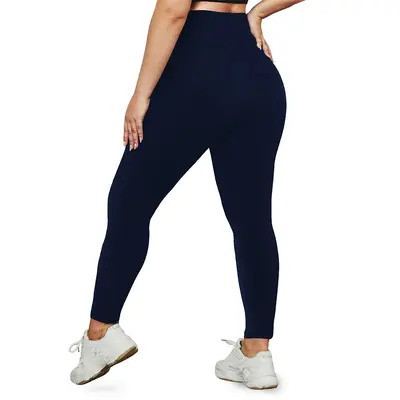 High-Waist Plus Size Yoga Pants, Skin Tone, Sizes 1XL-5XL, Elastic - 10