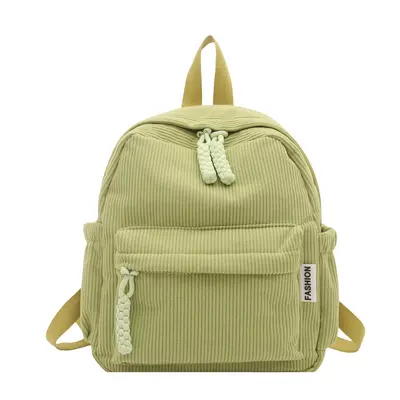 Women's Corduroy Striped Forest Style Backpack, 2025 - 5