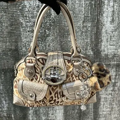 Leopard Print Women's Shoulder Bag, Retro Large Capacity Handbag