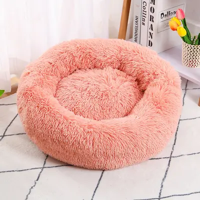 Warm Plush Round Cat Bed for Autumn and Winter, Deep Sleep Nest - 10