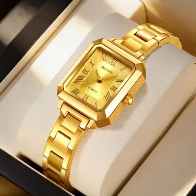 Shike Mei luxury women's watch, square design steel band waterproof - 8