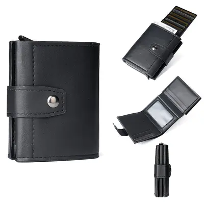 Large Capacity Men's Card Holder with Automatic Pop-Up Card Slots - 4