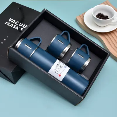 Three-Lid Stainless Steel Insulated Mug Gift Box Set - 8