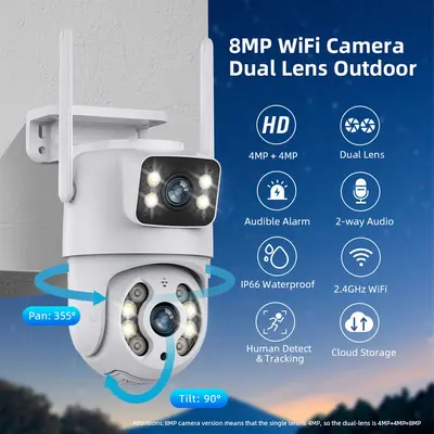 ICsee Outdoor 5G çift frekans izleme kamerası, çift lens, WiFi, HD