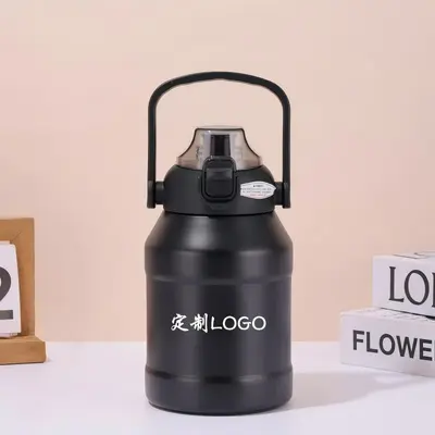Großer Thermobecher mit Strohhalm, tragbare Sport-Wasserflasche - 5