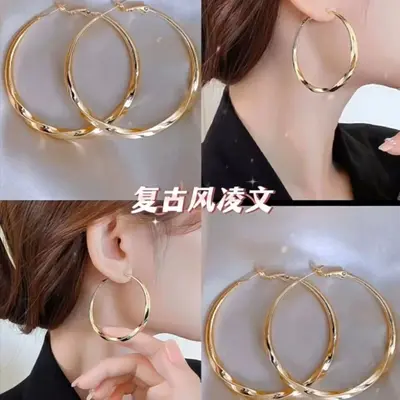 Twisted Metal Hoop Earrings, Minimalist Design, Eco-Friendly - 5