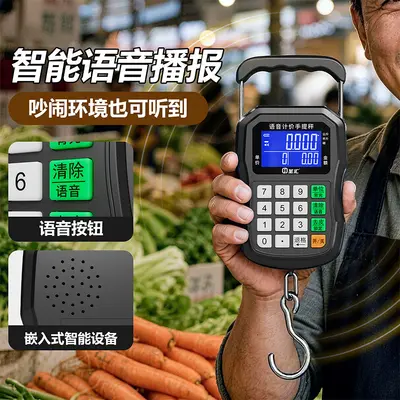 50kg portable hanging scale with voice announcement