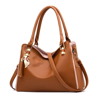 Soft Leather Women's Handbag, Large Capacity, Bucket Style - 3