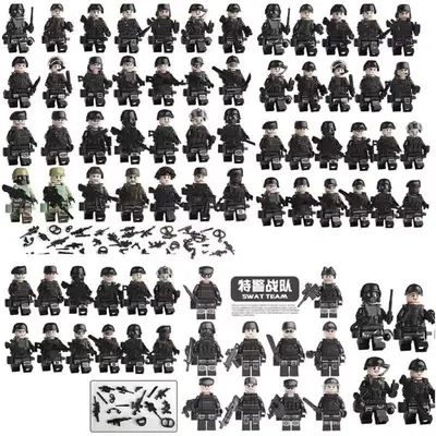 Özel Polis Minifigür Yapı Blok Seti, Küçük Parçalı Modern Askeri - 7