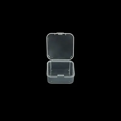 4.5 inch square flip-top plastic storage box