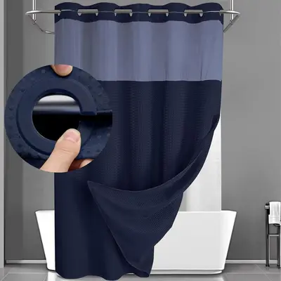 Waffle Shower Curtain, Double Layer, Polyester, Waterproof and Mildew-Proof - 9