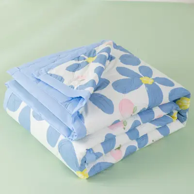 Fresh Style Water-Washed Cotton Brushed Summer Quilt Air-Conditioning Comforter Simple Student Dormitory Single Double Person Summer Cool Quilt Summer Thin Bedding - 7