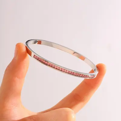 Titanstahl-Armband, vollständig mit Mikrodiamanten besetzt - 13