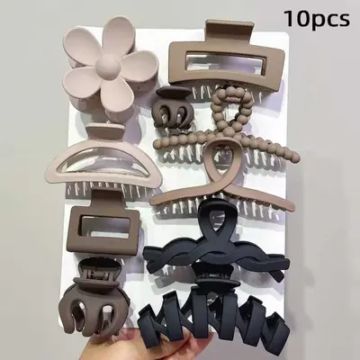 Saç tokası seti, büyük pençe tokası, köpekbalığı tokası, saç aksesuarları, tatil tarzı aksesuarlar, kadınlar için renkli saç tokaları, sekiz parçalı set - 11