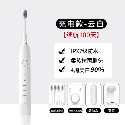 次日达】电动牙刷全自动充电式超声波成人儿童软毛刷情侣旅行便携