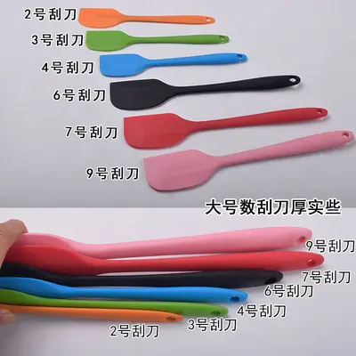 Hepsi bir arada her şey dahil şeffaf silikon kazıyıcı karıştırma kreması tereyağı kauçuk spatula kazıyıcı kek pişirme kazıyıcı aracı - 5