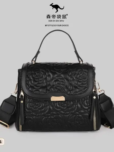 Damen-Schultertasche mit Prägemuster, Crossbody - 2