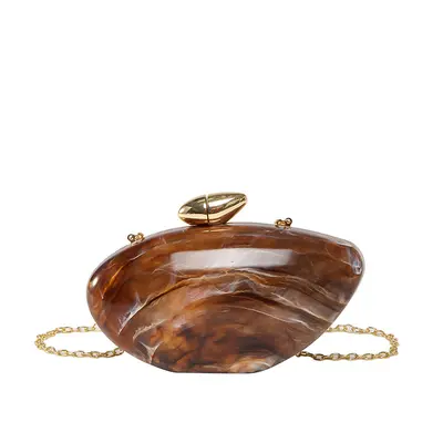 Französische Eierbox-Clutch aus Acryl, glänzend - 4
