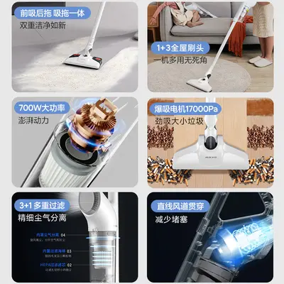Aux Corded Vacuum and Mop Machine, Handheld, Lightweight, High Suction