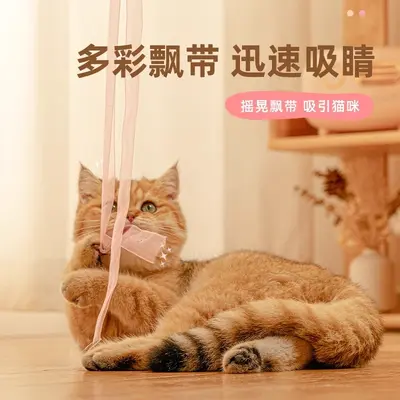 Retractable Cat Teaser Wand with Bell and Replaceable Head - 5