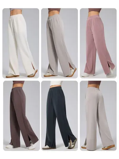 Damen fließende Weitbein-Yogahose, locker, kühlendes Material