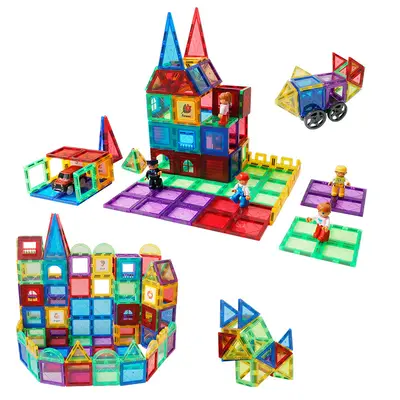 6.5cm Colored Window Magnetic Building Tiles, Plastic Children's Toy - 6