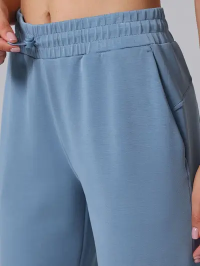 Softstream Sand-Washed Modal Drape Wide-Leg Pants High-Waist Loose Jogging Fitness Sports Long Trousers Yoga Pants