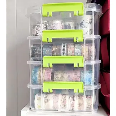 Transparent Stackable Jewelry Storage Box for Cosmetics and Accessories - 3