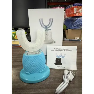 U tipi su geçirmez silikon diş fırçası, tam otomatik, ultrasonik, şarj edilebilir - 9