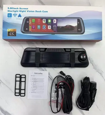 10 inç dash cam çift lens CarPlay HD dikiz aynası WiFi - 9