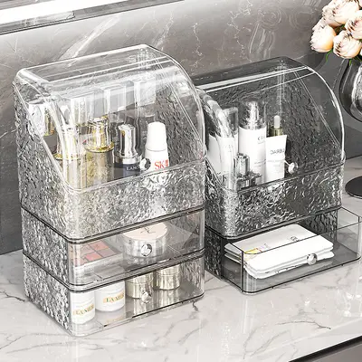 Cosmetics organizer large capacity, drawer storage, dust-proof
