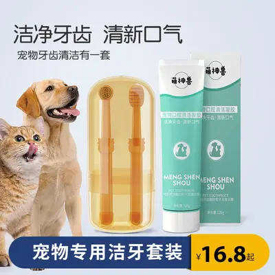 Pet tooth cleaning kit, silicone toothbrush for cats and dogs - 1