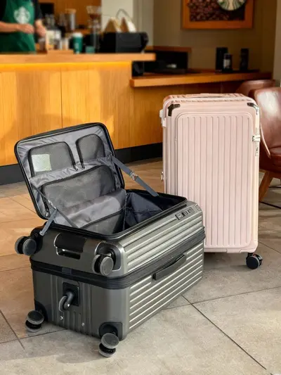 Side-Opening 5-Wheel Suitcase, Expandable, Large Capacity, Durable