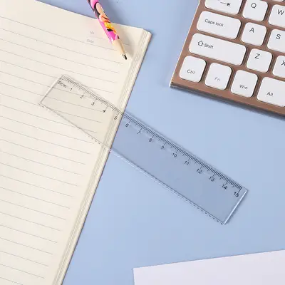 15 cm Plastic Straight Ruler, Multifunctional Black Scale School Ruler - 7