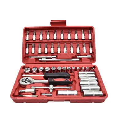 46 Parça Socket Ratchet Anahtarlar Seti Hızlı Mini Uçak Oto Onarım Ratchet Tornavida Kombinasyon Alet Seti Tam Koleksiyon - 12