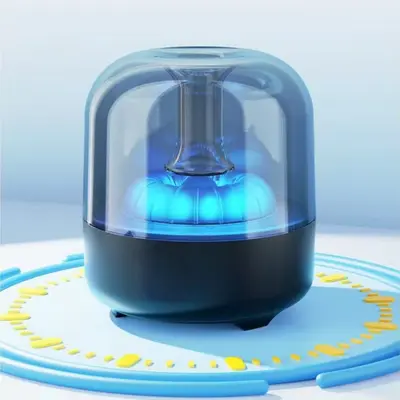 Bluetooth Speaker with Colorful Lights, Acrylic Mini Speaker