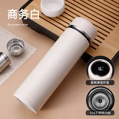 316 Stainless Steel Thermos Cup with Tea-Water Separator and Temperature Display - 9