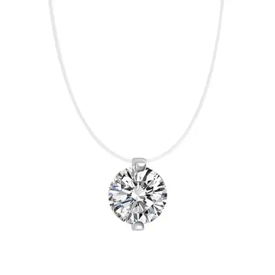 S925 Sterlingsilber Moissanit Nylon-Schnur Halskette