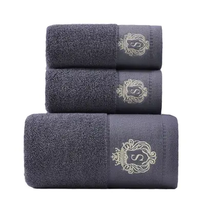 Cotton Bath Towel Set, 3-Piece, Pure Cotton