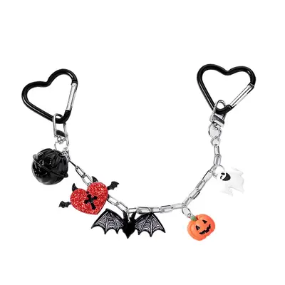 Y2K-Gothic-Halloween-DIY-Taschenkette mit Kürbis und Totenkopf