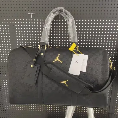 AJ Checkered Gym Bag, Large Capacity, Crossbody - 12