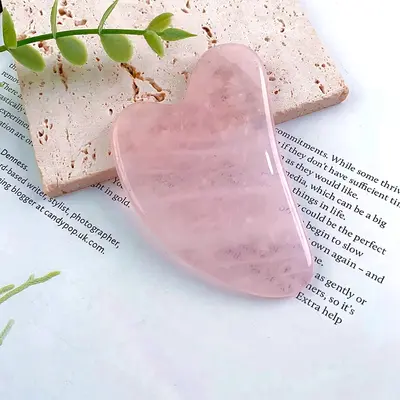Amazon sınır ötesi en çok satan değerli taş kazıma tabletleri doğal pembe kristal kalp şeklinde boynuz yatıştırıcı ve güzellik masajını etkinleştirir - 7