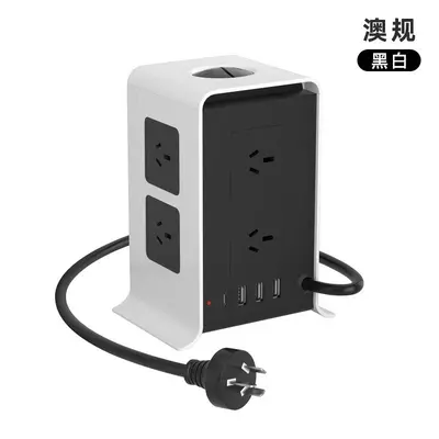 Cross-border UK/US standard vertical power strip, USB multi-port fast charging socket, multi-functional household flame-retardant smart outlet. - 9