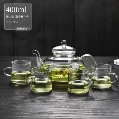 High Borosilicate Glass Teapot Set, Open Flame Safe, With Filter - 10