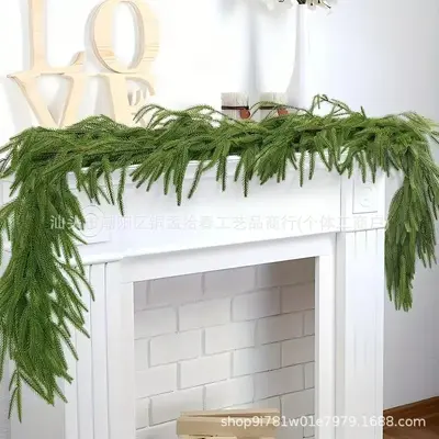 Artificial Rattan Christmas Wreath with Pine Needles Soft Touch
