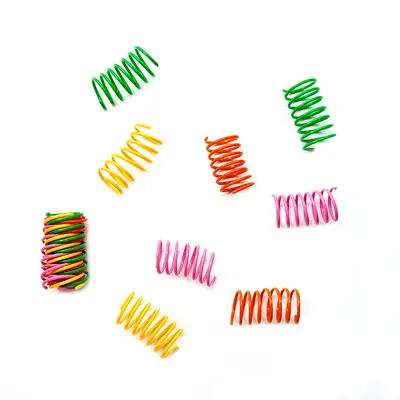 Plastik Renkli Yaylı Kedi Oyuncağı, Kendi Kendine Eğlenen Evcil Kedi Oyuncağı