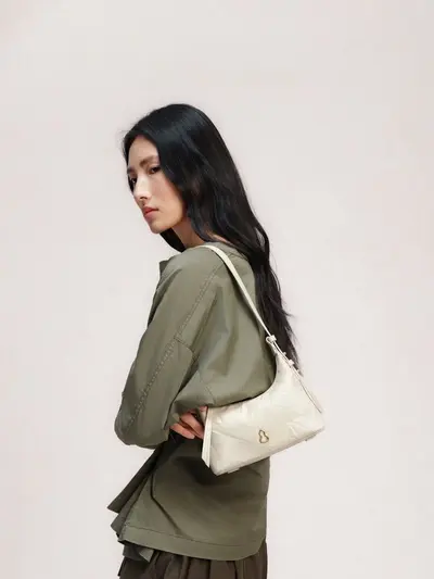 Gold Hobo Bag in Large and Small Sizes, Genuine Cowhide Leather