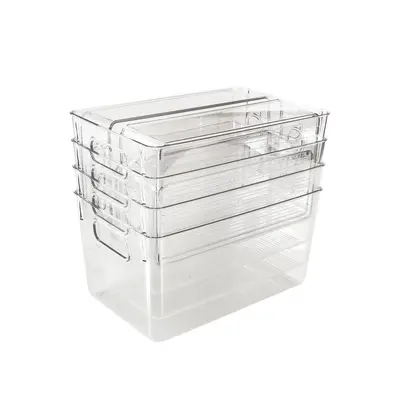 Kühlschrank-Aufbewahrungsboxen aus transparentem PET, 8-teiliges Frischhalteset